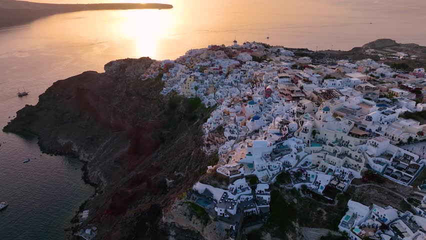 Aerial view of Oia