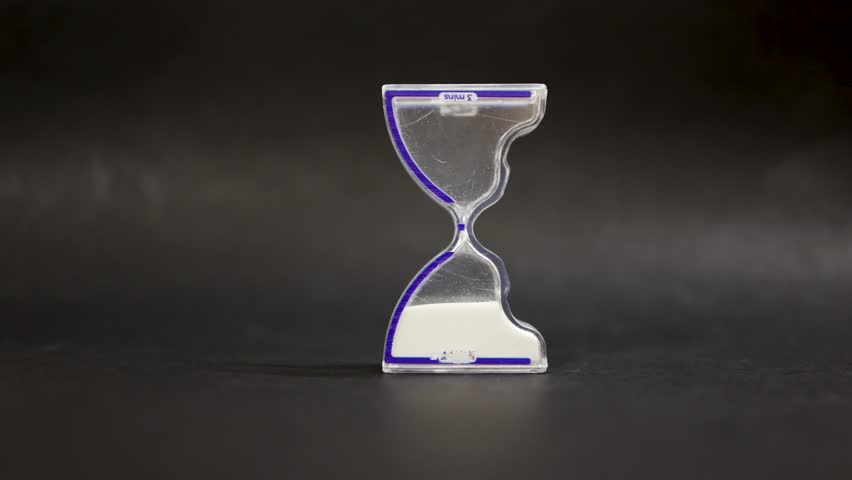 time discipline concept with hand flipping glass sand timer