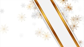 Abstract white and golden geometric Christmas winter background with snowflakes. Seamless looping holiday motion design. Video animation Ultra HD 4K 3840x2160 - Powered by Shutterstock - Get 15% off with code: PIKWIZARD15