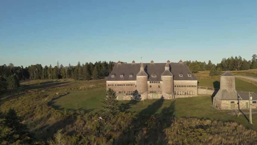 An aerial footage of the historic Van Horne