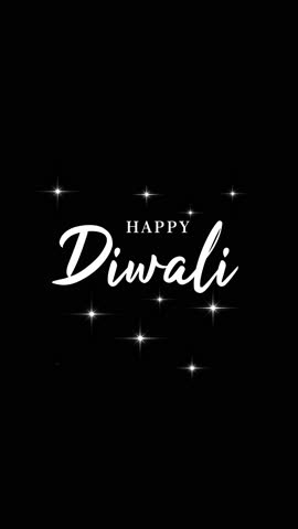 Hand drawn animated text Happy Diwali and stars sparkling on green background, perfect for festive greeting titles and celebration design elements.