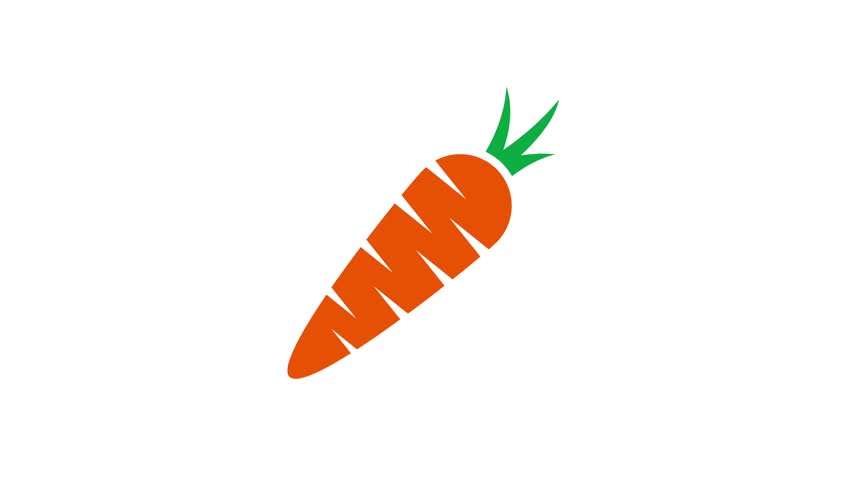 Carrot icon animation on white background in 4K resolution