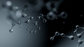 3D loop animation of transparent molecular structure with smooth zoom motion. Abstract visualization of collagen or DNA molecules in liquid environment. - Powered by Shutterstock - Get 15% off with code: PIKWIZARD15