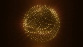 Glowing golden particle sphere emitting rays and light bursts in a warm ambient digital environment - Powered by Shutterstock - Get 15% off with code: PIKWIZARD15