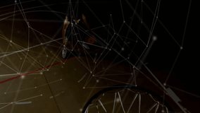 Athlete dribbling across court and crossing red line triggers mesh showing jump in sports analytics. Athlete, sports, digital, performance, court, competition, motion - Powered by Shutterstock - Get 15% off with code: PIKWIZARD15