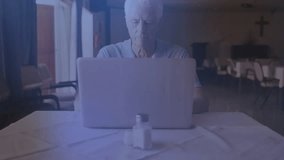 Senior man swiping panel as translucent globe icons materializing for technology data exploration. Futuristic, innovation, digital, interface, technology, data, connectivity - Powered by Shutterstock - Get 15% off with code: PIKWIZARD15