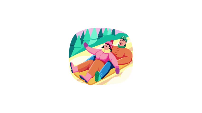 Set of Christmas Holidays Flat Illustrations 
