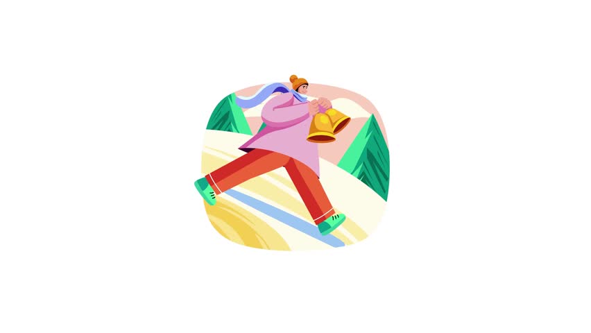 Set of Christmas Holidays Flat Illustrations 
