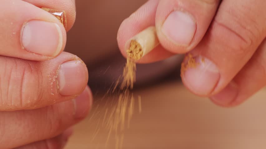 Ashwagandha Indian Ginseng Powder in White Bowl isolated on white background, superfood close up. 