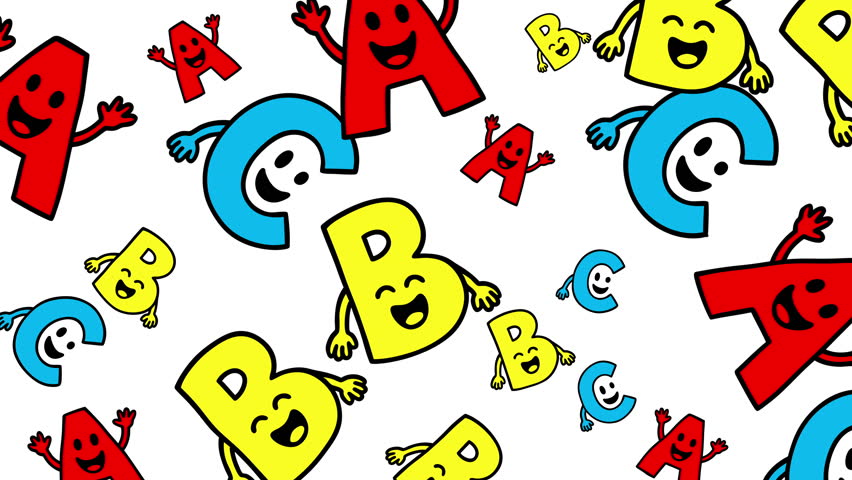 abc doodle red yellow blue happy alphabet pattern featuring cheerful letters with smiling faces ideal for kids education materials and fun backgrounds