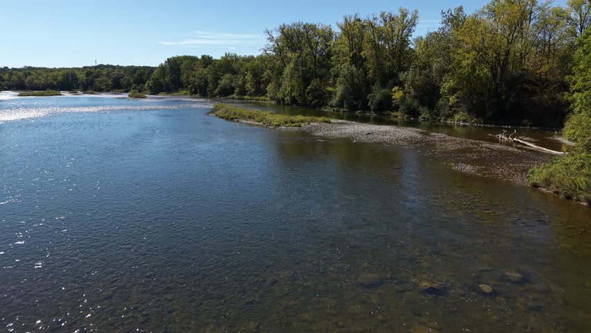 Aerial View of Brantford Ontario – Grand River, Downtown, Bridges, and Brant Conservation Area