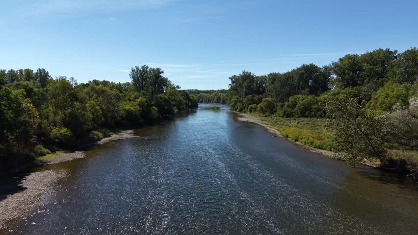 Aerial View of Brantford Ontario – Grand River, Downtown, Bridges, and Brant Conservation Area