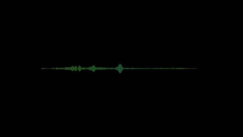 Animated audio visualizer with green waves. Audio visualizer with wave shows sound motion. Wave animation represents music rhythm. Visualizer highlights digital frequency.