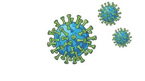 Multiple illustrated viruses are moving and replicating on a clean white background - Powered by Shutterstock - Get 15% off with code: PIKWIZARD15