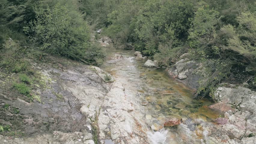 Aeial footage following Buffalo Creek up stream in Mount Buffalo National Park.