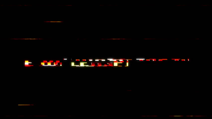 animation please wait text with distortion effect