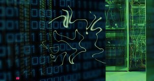 Animation of binary coding data processing over computer servers. Global artificial intelligence, connections, computing and data processing concept digitally generated video. - Powered by Shutterstock - Get 15% off with code: PIKWIZARD15