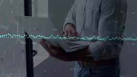 Analyzing data over man using laptop in office. Analytics, business, teamwork, collaboration, technology, presentation - Powered by Shutterstock - Get 15% off with code: PIKWIZARD15