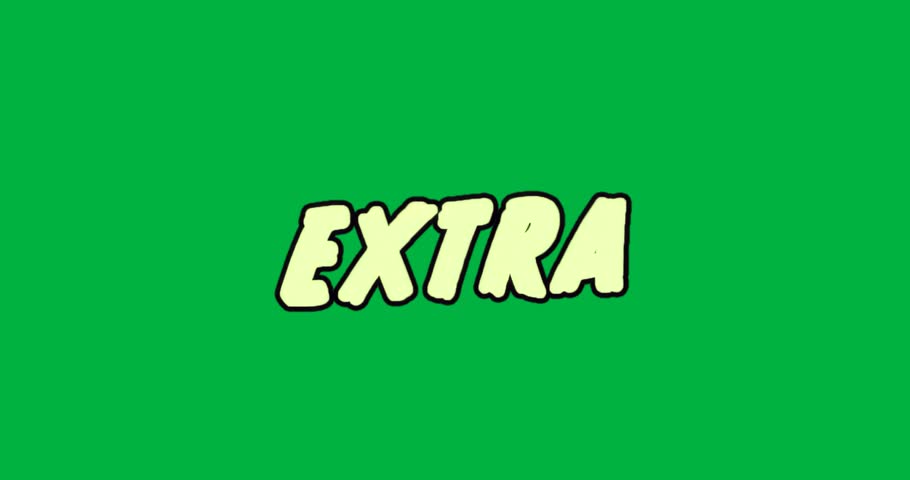 Stylized text floating on transparent backdrop, showing bold EXTRA word with yellow fill for ads. Typography, graphic design, branding, advertising, minimalism, vibrant, bold