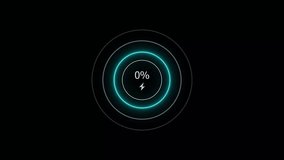 Neon countdown loading icon 0 to 61% battery charging screen animation. 61 percent fast charging icon video. - Powered by Shutterstock - Get 15% off with code: PIKWIZARD15