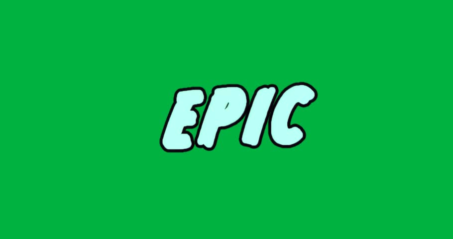 business team customizing EPIC lettering with neon-cyan fill on transparent background. Modern, graphic, vibrant, energetic, digital, advertising, creative