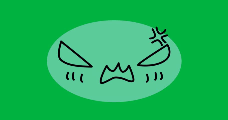 graphic designer placing angry emoticon over transparent backdrop, showing thick black strokes. Icon, emotion, illustration, expression, character, digital art, minimalistic