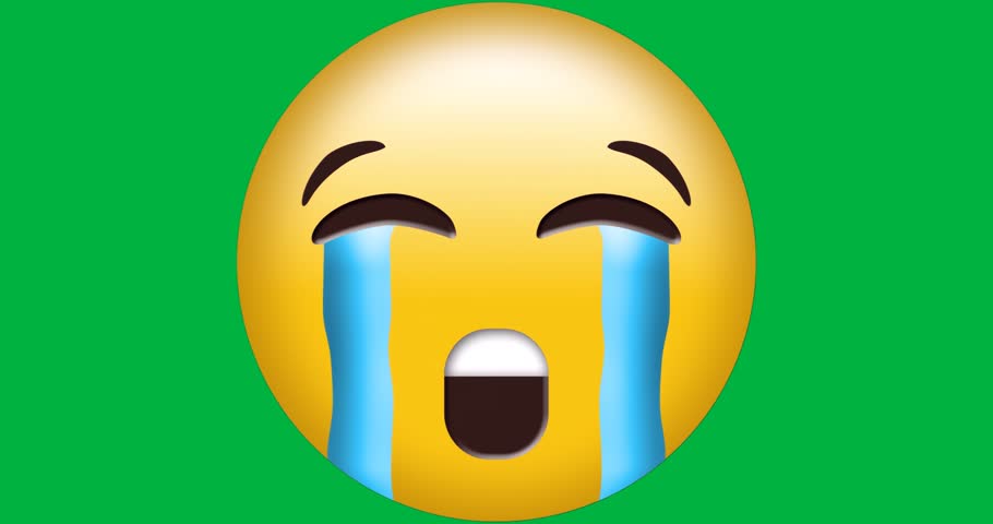 Marketing teams using crying emoji face showing shading and blue tears on transparent background. Expression, emotion, digital art, mood, illustration, graphic, communication