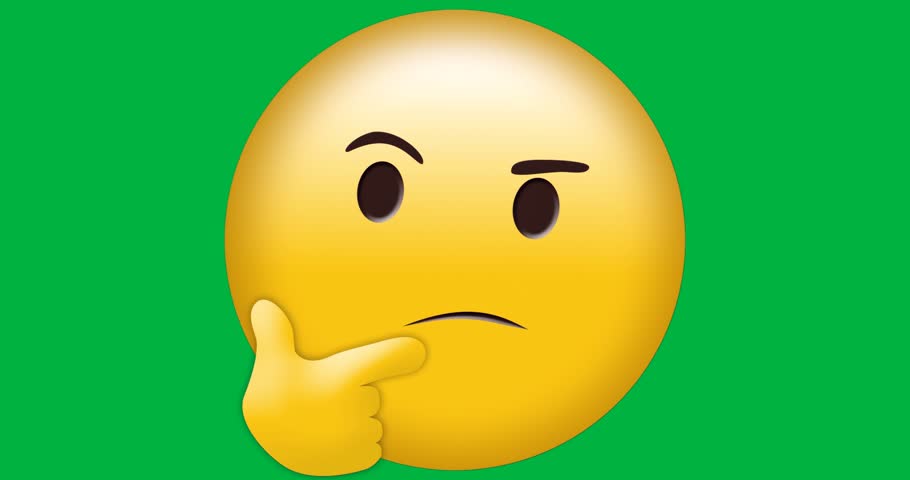 graphic designers using thinking face emoji on transparent background, conveying pondering concept. Illustration, emoticon, minimalism, digital art, expression, communication, icon