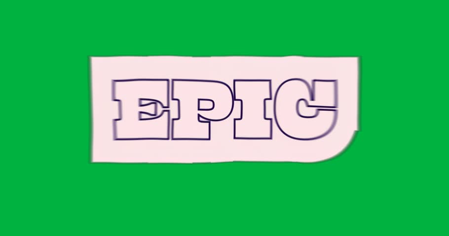 graphic designer placing EPIC wordmark on transparent background, showing nested colorful outlines. Bold, layered, vibrant, retro, abstract, dynamic, vivid