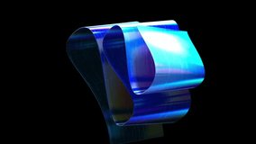 Dynamic Iridescent Ribbon Flowing on Black Background. Abstract Holographic Material Loop. - Powered by Shutterstock - Get 15% off with code: PIKWIZARD15