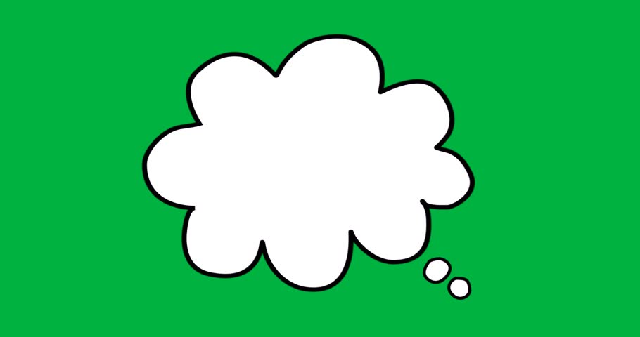 Content creators placing white thought bubble overlay on transparent backdrop for marketing slide. Abstract, illustrative, minimalist, communication, creativity, digital art, design element