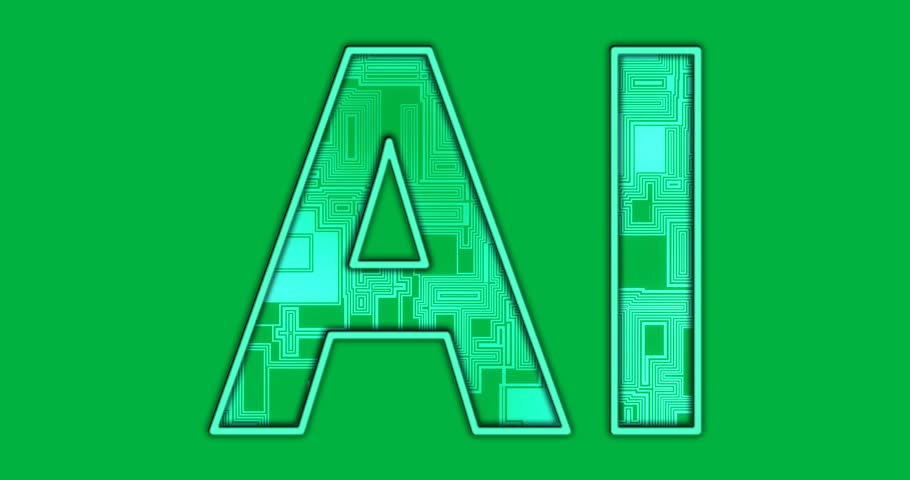 Animation of ai text with moving shapes over transparent background. Ai, technology, shapes and digital interface concept digitally generated video.