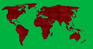Animation of binary coding data processing over world map. Global artificial intelligence, connections, computing and data processing concept digitally generated video. - Powered by Shutterstock - Get 15% off with code: PIKWIZARD15