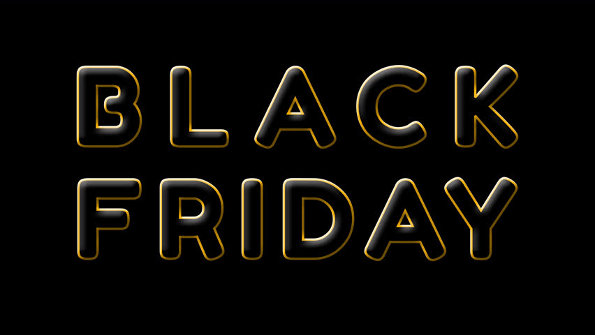Black Friday doodle text with growing pop up animation in alpha channel. Ideal for overlay use to Black Friday related events. 