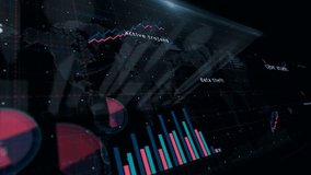 Cyber attacks and digital security breach charts and graphs diagram seamless and loopable 3d concept on screen - Powered by Shutterstock - Get 15% off with code: PIKWIZARD15