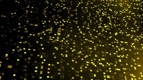 Abstract golden digital data flowing background animation, futuristic technology concept with glowing squares and particles, data stream visualization stock footage - Powered by Shutterstock - Get 15% off with code: PIKWIZARD15