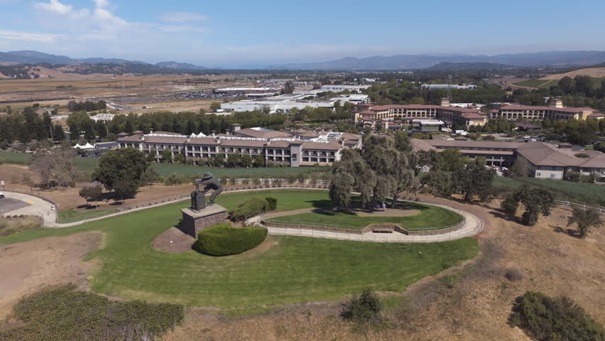 Vineyards And Neighborhood In Napa County, San Francisco, California - Aerial Drone Shot