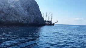 Old ship on the ocean. Large pirate ship on the Sea - Powered by Shutterstock - Get 15% off with code: PIKWIZARD15