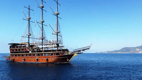 Old ship on the ocean. Large pirate ship on the Sea - Powered by Shutterstock - Get 15% off with code: PIKWIZARD15