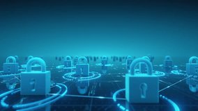Digital security background. Blue padlocks, glowing network connections. Data protection, privacy, cybersecurity, internet safety. Blockchain concept. Modern technology, abstract, futuristic. - Powered by Shutterstock - Get 15% off with code: PIKWIZARD15