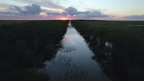 Everglades River Slough Marsh Sawgrass Wetland Sunset Aerial - Powered by Shutterstock - Get 15% off with code: PIKWIZARD15