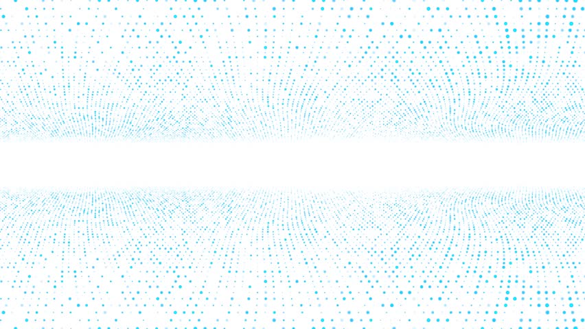 Digital network. Energy field. Cosmic path. 4K screensaver, logo, business intro, promo.Blue animated background frame of dots and molecules. Chaotically moving particles and stripes.