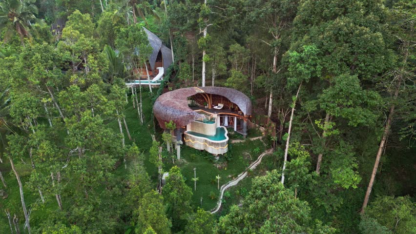 Discover a luxury bamboo villa hidden in Bali’s jungle, featuring a multi level stepped pool, organic architecture, and immersive rainforest ambiance perfect for private tropical escapes.