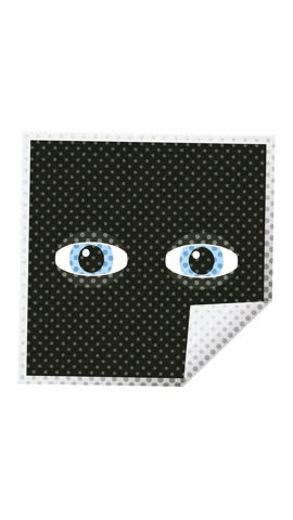 staring eyes graphic vector illustration square sticker simple looping animation