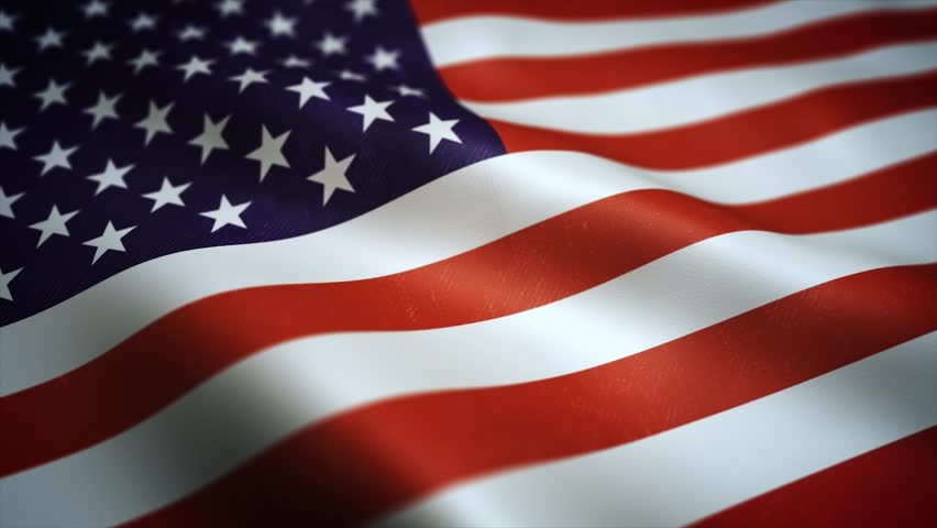 USA American Flag Textured Background Loop
