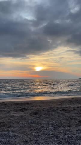 Sunset at the seaside in the evening.