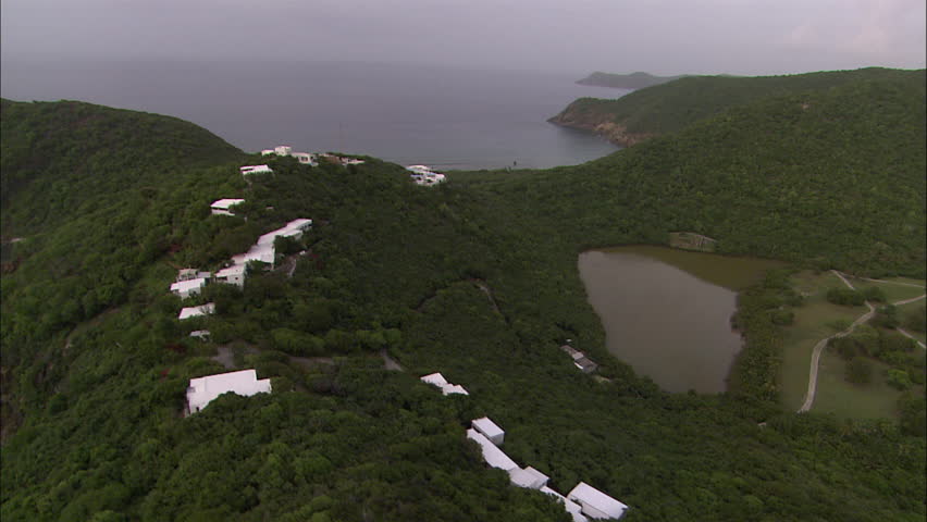 Aerial shot of island