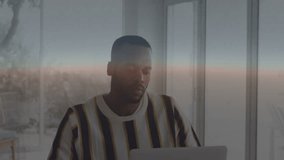 Data analyst opening laptop and analyzing globe icons pie and line graphs exploring data patterns. Technology, analytics, innovation, digital, futuristic, visualization, business - Powered by Shutterstock - Get 15% off with code: PIKWIZARD15