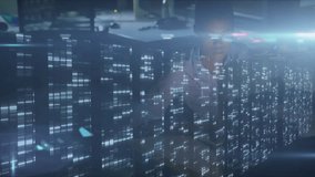 female IT pro receiving call and monitoring servers with digital overlay verifying system status. Technology, data center, cybersecurity, network, digital interface, professional, innovation - Powered by Shutterstock - Get 15% off with code: PIKWIZARD15