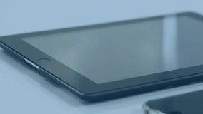 Holographic brain emerging on tablet migrating across smartphone to camera showing data migration. Neural, innovation, futuristic, technology, digital, connectivity, visualization - Powered by Shutterstock - Get 15% off with code: PIKWIZARD15